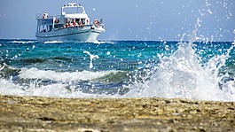 游船,夏天,海