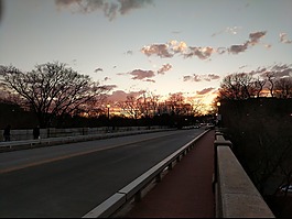 橋,日落,冬天