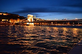 城市,河,夜