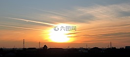 日落,太陽(yáng),云