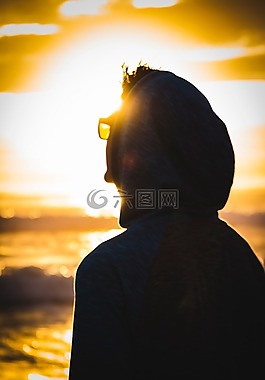 人,男子,側影
