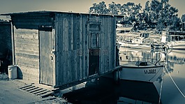 小屋,木,釣魚住所