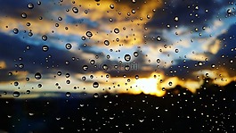 雨,秋季,日落