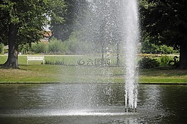 噴泉,公園,水