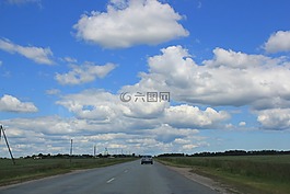天空,路,云