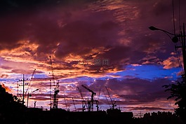 發(fā)光,天空,剪影
