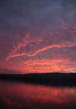 日落,多瑙河,河