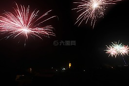 黑暗,夜,煙花