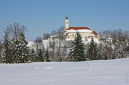 修道院,reutberg,冬天