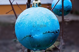 霜,christbaumkugeln,冬天