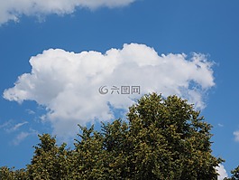 天空,云,藍色
