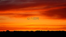 日落,景觀,剪影