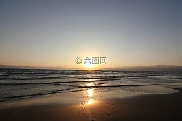 海,日落,日出
