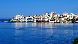 海滩,海的,建筑