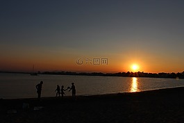 太陽,海,海灘