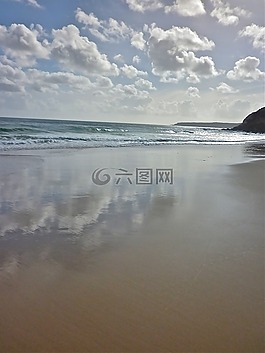 海,海灘,沙