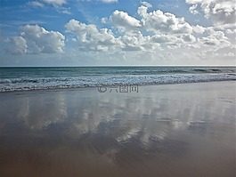 海,海灘,沙