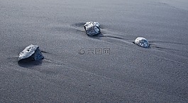 黑色,沙,海灘