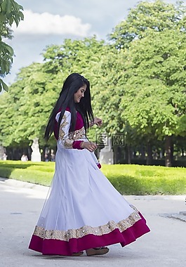 花,婦女,白