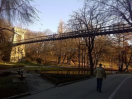 公園,胡同,橋