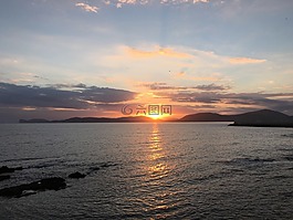 地中海,日落,海