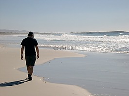 海灘,放松,夏天