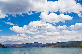 瀘沽湖,麗江,藍天