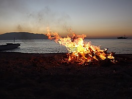 火,篝火晚會,海灘