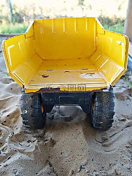 卡車,黃色,玩具