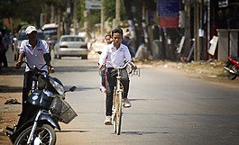 自行車,路,人像