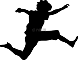 跳躍,男孩,男