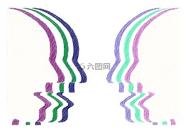 面對,頭,討論