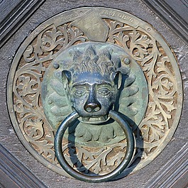 doorknocker,舊門把手,獅子頭