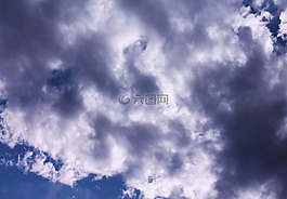 云,多云的天空,藍色