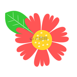 花,紅色,綠色