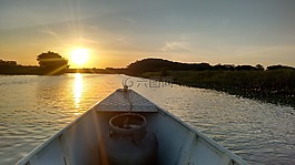 oiapoque,小船,日落