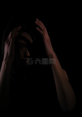 恐懼,年輕女子,神秘