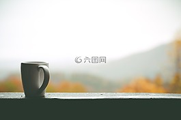 杯,咖啡,窗口