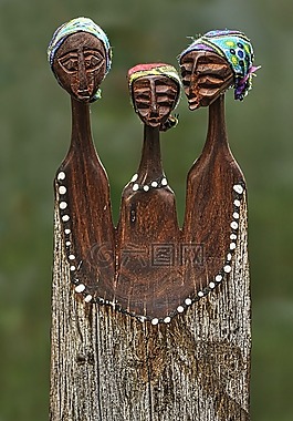家庭,婦女,holzfigur