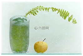 蘋果,綠色,花瓶