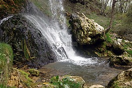大瀑布,水,山