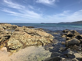 海灘,海洋,藍色的天空