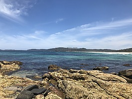 海灘,海洋,藍色的天空