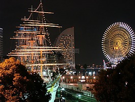 横滨,夜景,日本