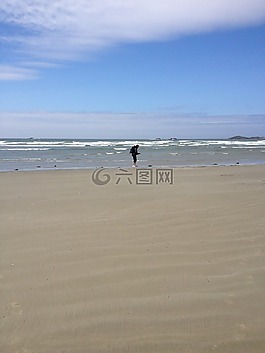 海洋,海灘,天空