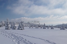 山,冬天,雪