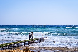 波,码头,海岸