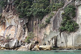 岩,新西兰,海