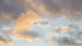 日落,天空,云