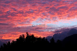 日落,景观,加姆波勒